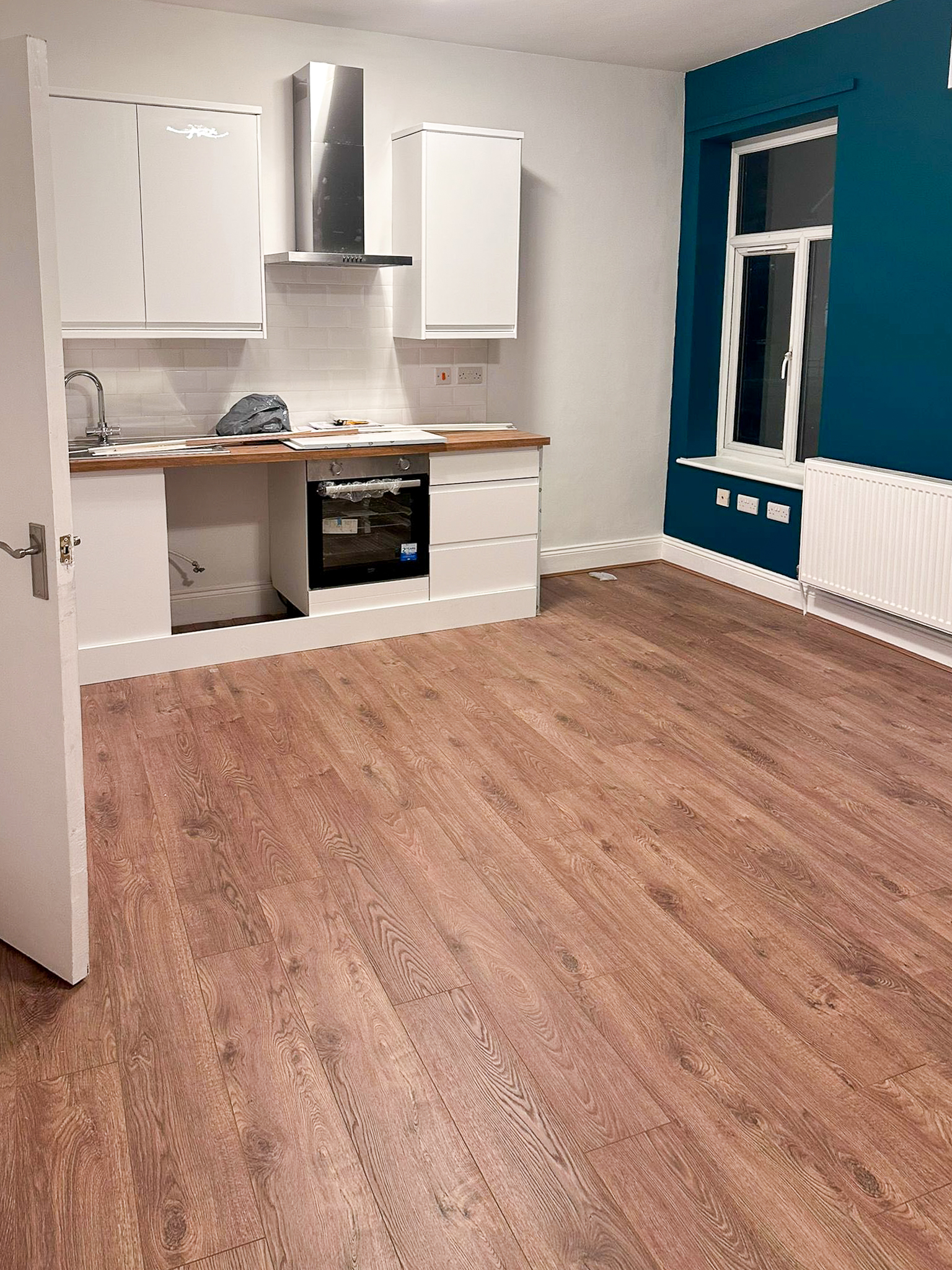 Vinyl flooring installation in kitchen, Dewsbury
